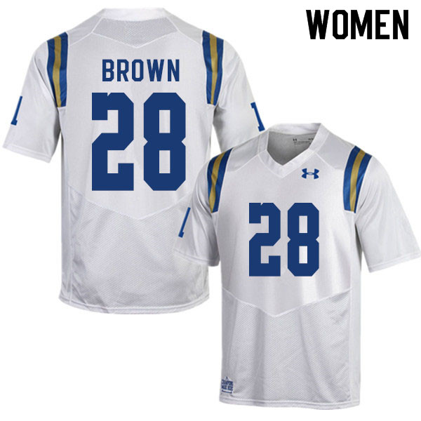Women #28 Brittain Brown UCLA Bruins College Football Jerseys Sale-White